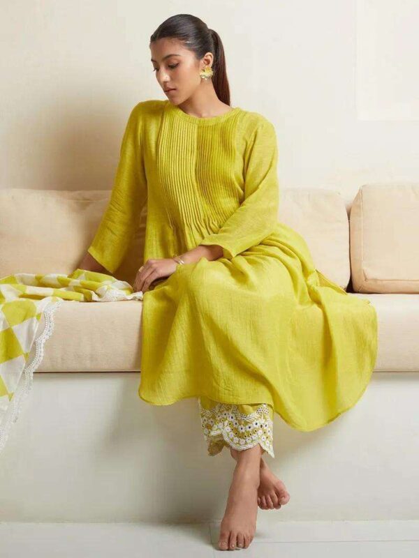 Printed Cotton Straight Kurta Set with Dupatta for Women(M) - Image 2