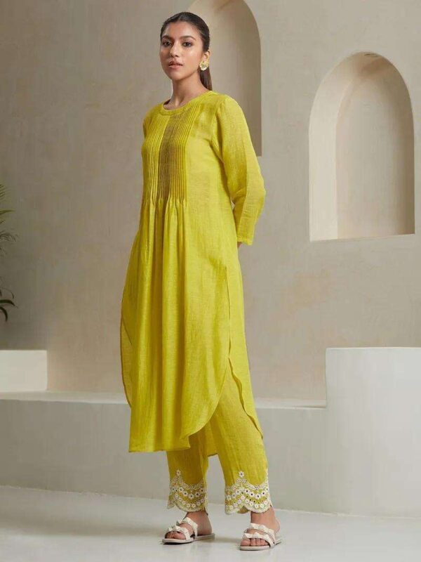 Printed Cotton Straight Kurta Set with Dupatta for Women(M) - Image 3